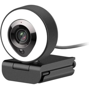 Hd 1080P Met Microfoon En 3-Gear Licht Conference Video Autofocus Computer Hd Webcam Met 3 Helderheid voor Dim Kamer