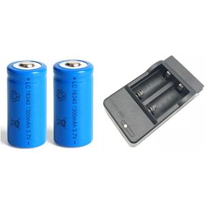 2 Stks/set 16340 Batterij CR123A 3.7V 1300Mah Oplaadbare Li-Ion Batterij Voor Led Zaklamp Batery Litio Batterij