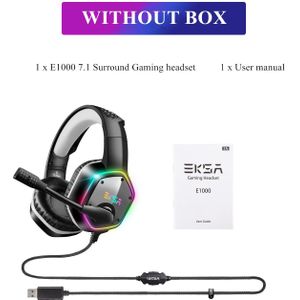 Eksa 7.1 Virtual Surround Gaming Headset Kleurrijke Led Licht Gamer Hoofdtelefoon Met Super Bass Noise Cancelling Microfoon Voor Pc PS4