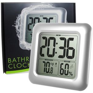 Waterdichte Digitale Badkamer Douche Wandklok Thermometer Vochtigheid Tijd Display