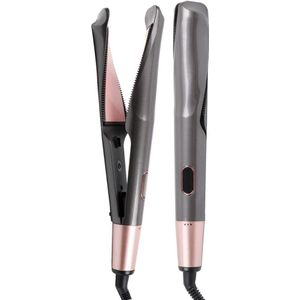 2 In 1 Stijltang En Krultang Keramische Coating Platen Flat Iron Stijltangen Twist Haar Wave Crimper Irons Krultangen