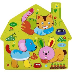 Hand Grab Board Puzzel Houten Speelgoed Voor Kind Cartoon Hout Jigsaw Kids Baby Vroege Educatief Speelgoed