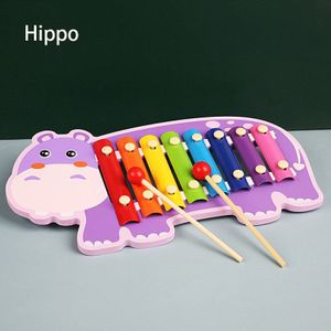 Houten Octaaf Piano Baby Kind Baby Puzzel Muziek Speelgoed 1-2-3-4 Jaar Oud 8 Tone hout Hand Klop Op De Piano