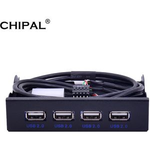 CHIPAL 4 Poorten USB 2.0 Hub USB2.0 Adapter PC Voorpaneel Uitbreiding Beugel met 10Pin Kabel Voor Desktop 3.5 Inch FDD Floppy Bay