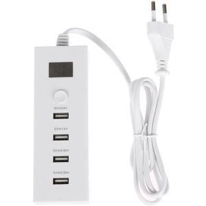 Universele 4 Usb-poort Hub EU Plug 5 V 0.5A/1A/2A 20 W Quick Charger Voeding opladen Board voor Smartphone/MP3/MP4/Tablet