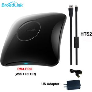 Broadlink RM4 Pro Wifi Ir Rf Smart Home Universele Afstandsbediening HTS2 Temperatuur En Vochtigheid Sensor Werken Met Alexa Google