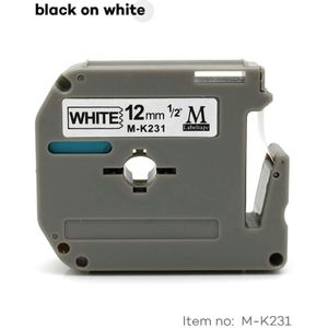 Compatibel Voor Brother P Touch Zwart Op Wit 8M Lengte M K231 Thermische 12Mm Tape Label Cassette mk231