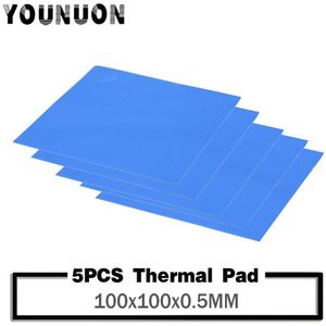 5 Pcs Younuon 100X100X0.5 Mm Thermal Pad Gpu Cpu Heatsink Cooling Geleidende Siliconen Pad 0.5 Mm dikte Thermische Pad