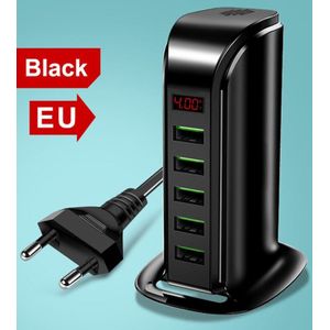 5 Port Usb Hub Charger Led Display Multi Usb Laadstation Dock Universele Mobiele Telefoon Desktop Muur Home Us Eu uk Plug