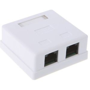 RJ45 Junction Box CAT5e Netwerk Connector 2 Port Desktop Verlengkabel Doos