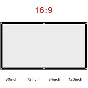 60-120 Inch 16:9 Draagbare Opvouwbare Projector Scherm Non-Vouw Wit Projector Gordijn Projectiescherm Voor Meeting Movie
