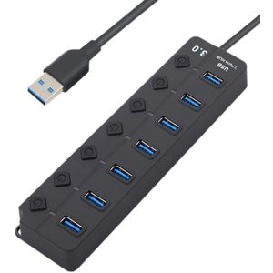 Usb Hub 3.0 5Gbps High Speed 7 Port Usb 3.0 Hub Splitter On/Off Schakelaar Voor Laptop Pc