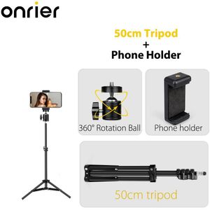 Onrier Telefoon Statief Draagbare Clip Fotografie Voor Vlogging/Live Telefoons Camera 'S Lichtgewicht Mobiele Telefoon Camera Statief OLS02B