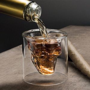 Creatieve Cup In Menselijk Skelet Wijn Glas Dubbele Laag Cocktail Glas Ktv Bar Gedestilleerd Drank Hoge Glaskeramiek Manuf