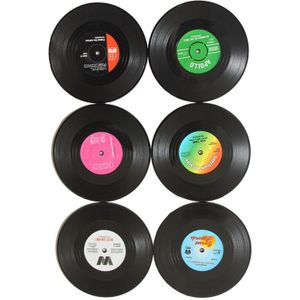 2/4 6/Pcs Eenvoudige Creatieve Mok Coaster Hittebestendig Cup Onderzetters Milieu Plastic Vinyl Record Tafel Placemats Onderzetters