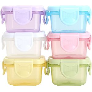 6Pc Draagbare Babyvoeding Opslag Vriezer Containers Bpa-vrij Luchtdicht Kleine Plastic Containers Met Deksels Voeden Voedsel Opslag boxs