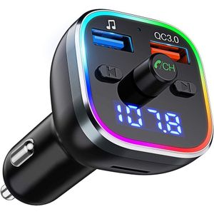 Fm-zender Speler Met 6-Kleur Rgb Light Blutooth 5.0 Handsfree Car Kit MP3 Voor Outdoor Onderdelen Persoonlijke Auto accessoires