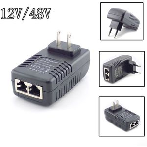 Poe Injector Dc 48V 0.5A 24W 12V 1A Poe Voeding Adapter Injector Switch Voor Ip Camera wifi Muur Plug Charger Us/Eu Plug