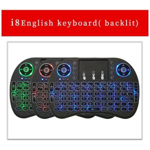 I8 Toetsenbord Backlit Engels Russisch Air Mouse 2.4Ghz Wireless Keyboard Touchpad Handheld Voor Tv Box Met Lithium Batterij