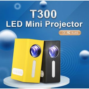 Zwart Led Mini Projector T300 320X240 Pixels Ondersteuning 1080P Hdmi Usb Draagbare Proyector Home Media Speler Kids Vs YG300