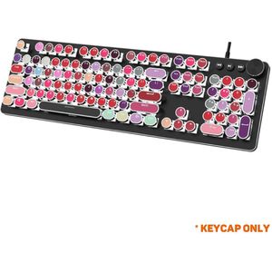 104 Key Gaming Mechanische Toetsenbord Metalen Paneel Ronde Retro Keycap Backlit Bedrade Computer Randapparatuur Voor Desktop Laptop