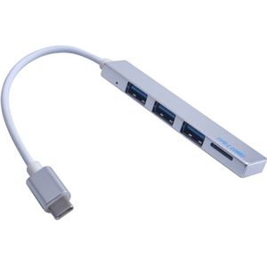 4 In 1 Usb 3.1 Type-C Hub Type-C Om 3 Poorten Usb Hub Tf Poorten Voor macbook Telefoon U Schijf Gamepad Muis Toetsenbord Met Tf Reader Slot