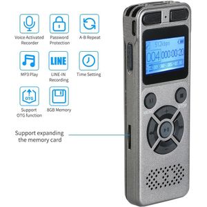 8Gb Draagbare Digitale Voice Recorder Pen MP3 Speler Dictaphone Voice Activated Recorder Usb Ingebouwde Microfoon Digitale Recorder