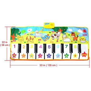Baby Muziek Speelkleed Grappige Dieren Elektronische Multifunctionele Toetsenbord Touch Play Peuter Musical Tapijten Educatief Speelgoed Voor Kinderen