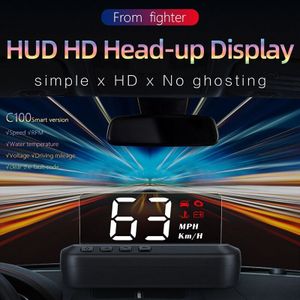 Smart Spiegel Hud Head Up Display OBD2 Snelheidsmeter Auto Snelheid Projector Auto Voltage Monitoring Kmh/Kpm C100 Projector Display