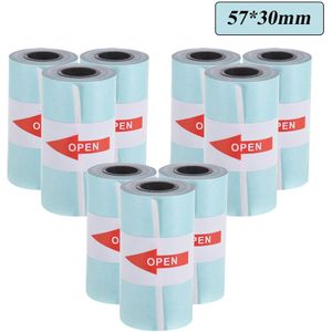 9 Rolls Printable Sticker Papierrol Direct Thermisch Papier Zelfklevende 57*30Mm Voor Peripage A6 Thermische printer Paperang P1/P2