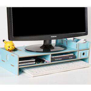 Bureau-Houder Plank Laptop-Stand Hout Desktop Monitor Stand Computer Scherm Riser Plank Plint Sterke Laptop Stand Desk houder