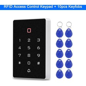 125Khz Toegangscontrole Toetsenbord Rfid Keyboard Access Controller Reader 10Pcs EM4100 Keyfobs Voor Thuis Deur Veiligheidsslot Systeem