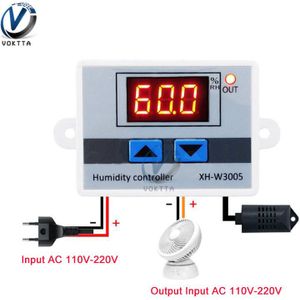 W3005 XH-W3005 12V 24V AC 110 V-220 V LED Digitale Vochtigheid Controller Hygrometer Vochtigheid Schakelaar hygrostaat Sensor 0 ~ 99% RH