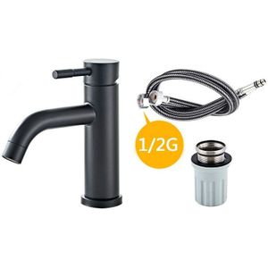 Zotobon Badkamer Badrandcombinaties Koud En Warm Water Kranen Vanity Sink Waterval Kranen Enkel Gat Zwart Roestvrij Seel Kraan F261