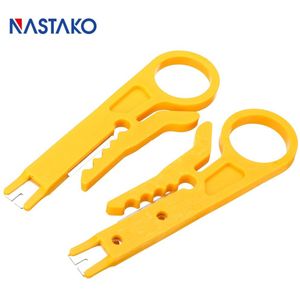 5 Stks/pak Draad Strippen Tools Kabel Wire Stripper Cutter Netwerk RJ45 Module Punch Down Gereedschap Geel