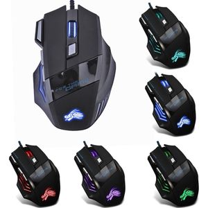 7 Knoppen Led Optische Professionele Gamer Muis Usb Wired Gaming Mouse 5500Dpi Verstelbare Computer Muizen Voor Pc Muizen Toetsenbord set