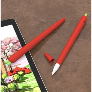 Leuke Wortel Siliconen Etui Voor Apple Potlood 2/1 Case Voor iPad Tablet Touch Pen Stylus Cap Cartoon Beschermhoes cover