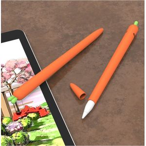 Leuke Wortel Siliconen Etui Voor Apple Potlood 2/1 Case Voor iPad Tablet Touch Pen Stylus Cap Cartoon Beschermhoes cover