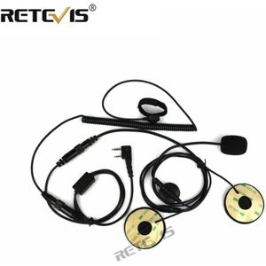 Motorhelm Headset 2Pin Vinger Ptt Dual Speakers Walkie Talkie Oortelefoon Voor Kenwood Voor Baofeng UV-5R Retevis RT22 H777