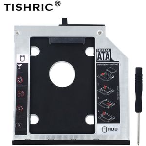 TISHRIC Aluminium HDD caddy 9.5mm SATA 3.0 2.5 ""SSD Case Behuizing Optibay Lenovo ThinkPad T400s T400 T410 T410s T420s
