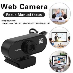 2K Hd Webcam Met Ingebouwde Microfoon Usb Driver Gratis Pc Computer Web Camera Cmos Sensor Usb 2.0 webcams