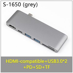 Usb C Hub 4K Hdmi Adapter Thunderbolt 3 Dual Usb 3.1 Data Type-C Hub Tf Sd pd Adapter Voor Macbook Pro Air 13 A2179