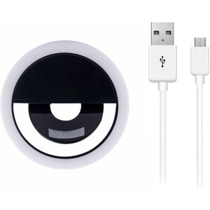 Draagbare Led Selfie Licht Ring Flash Lumiere Usb Led Mobiele Telefoon Licht Clip Lamp Ring Voor Iphone Samsung Night Verlichting