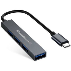 Kawbrown 4 Poorten Type C Hub USB-C Naar Usb 3.0 Splitter Converter Otg Adapter Kabel Voor Macbook Pro Imac Pc laptop Notebook