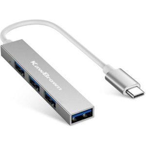 Kawbrown 4 Poorten Type C Hub USB-C Naar Usb 3.0 Splitter Converter Otg Adapter Kabel Voor Macbook Pro Imac Pc laptop Notebook