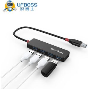 Ufboss USB3.0 Ultra-Slim 4 Port Usb 3.0 Super Speed 5Gbs 30 Cm Hub Adapter Voor Pc Laptop Oppervlak