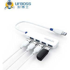 Ufboss USB3.0 Ultra-Slim 4 Port Usb 3.0 Super Speed 5Gbs 30 Cm Hub Adapter Voor Pc Laptop Oppervlak