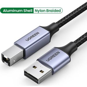 Ugreen Usb Printer Kabel Usb 2.0 Gevlochten Koord Type A Male Naar B Male High Speed Usb Printer Scanner kabel Voor Epson Canon