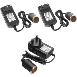 Universele 220 V Mains Plug naar 12 V Socket Adapter Converter Auto Sigarettenaansteker AC/DC Socket Converter Adapter US/EU/UK Plug