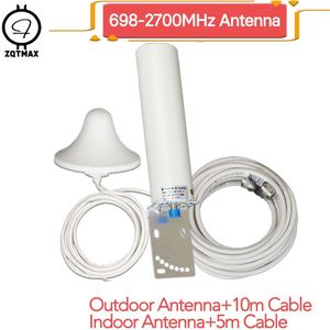 Zqtmax Signal Booster Antenne Voor Tri Band Repeater 4G Lte Versterker 2G 3G Repeater Dcs 3G gsm Repeater 900 1800 2100 Mhz + Kabel